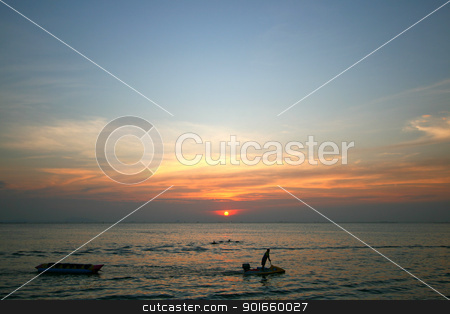 To use this stock image in your creative project, please select the size you need over to the right and click the "Add to Cart" button.
Your downloaded image will come with the Cutcaster watermark removed so don’t worry about the watermark you see on this page. sunset in bangsan beach, thailand stock photo, by audfriday13