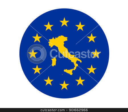 To use this stock image in your creative project, please select the size you need over to the right and click the "Add to Cart" button.
Your downloaded image will come with the Cutcaster watermark removed so don’t worry about the watermark you see on this page. Italy European flag stock photo, Map of Italy on European Union flag with yellow stars. by Martin Crowdy