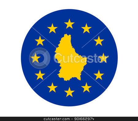 To use this stock image in your creative project, please select the size you need over to the right and click the "Add to Cart" button.
Your downloaded image will come with the Cutcaster watermark removed so don’t worry about the watermark you see on this page. Luxembourg European flag stock photo, Map of Luxembourg on European Union flag with yellow stars. by Martin Crowdy