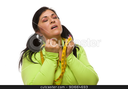 To use this stock image in your creative project, please select the size you need over to the right and click the "Add to Cart" button.
Your downloaded image will come with the Cutcaster watermark removed so don’t worry about the watermark you see on this page. Frustrated Hispanic Woman with Tape Measure stock photo, Attractive Frustrated Hispanic Woman with Tape Measure Against a White Background. by Andy Dean