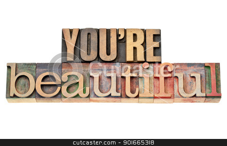 To use this stock image in your creative project, please select the size you need over to the right and click the "Add to Cart" button.
Your downloaded image will come with the Cutcaster watermark removed so don’t worry about the watermark you see on this page. you are beautiful phrase in wood type stock photo, you are beautiful - affirmation words - isolated phrase in vintage letterpress wood type by Marek Uliasz