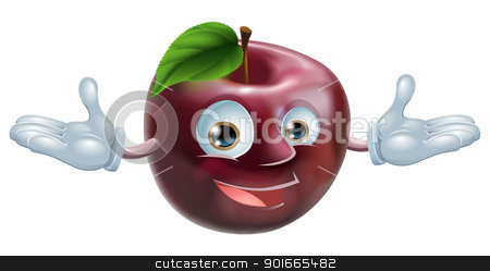 To use this stock image in your creative project, please select the size you need over to the right and click the "Add to Cart" button.
Your downloaded image will come with the Cutcaster watermark removed so don’t worry about the watermark you see on this page. Apple mascot stock vector clipart, A cartoon character apple fruit man mascot by Christos Georghiou