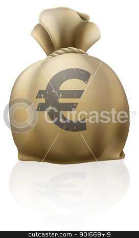 To use this stock image in your creative project, please select the size you need over to the right and click the "Add to Cart" button.
Your downloaded image will come with the Cutcaster watermark removed so don’t worry about the watermark you see on this page. Euro sack stock vector clipart, Illustration of a big sack with Euro currency sign by Christos Georghiou