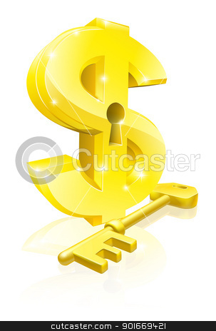 To use this stock image in your creative project, please select the size you need over to the right and click the "Add to Cart" button.
Your downloaded image will come with the Cutcaster watermark removed so don’t worry about the watermark you see on this page. Dollar key lock concept stock vector clipart, Conceptual illustration of a gold dollar sign and key. Concept for unlocking financial success or cash or for financial security. by Christos Georghiou