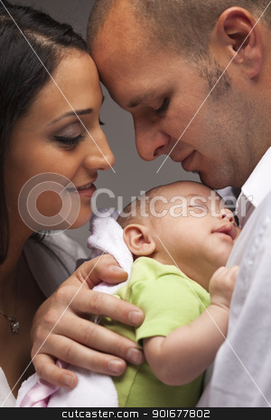 To use this stock image in your creative project, please select the size you need over to the right and click the "Add to Cart" button.
Your downloaded image will come with the Cutcaster watermark removed so don’t worry about the watermark you see on this page. Mixed Race Young Family with Newborn Baby stock photo, Happy Young Attractive Mixed Race Family with Newborn Baby. by Andy Dean