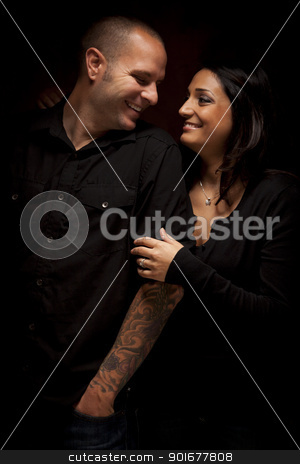 To use this stock image in your creative project, please select the size you need over to the right and click the "Add to Cart" button.
Your downloaded image will come with the Cutcaster watermark removed so don’t worry about the watermark you see on this page. Happy Mixed Race Couple Flirting with Each Other stock photo, Happy Mixed Race Couple Flirting with Each Other Portrait Against A Black Background. by Andy Dean