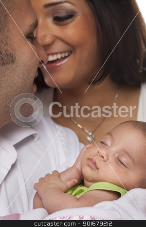 To use this stock image in your creative project, please select the size you need over to the right and click the "Add to Cart" button.
Your downloaded image will come with the Cutcaster watermark removed so don’t worry about the watermark you see on this page. Mixed Race Young Couple with Newborn Baby stock photo, Happy Young Attractive Mixed Race Couple with Newborn Baby. by Andy Dean