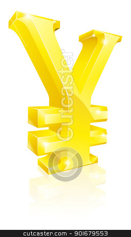 To use this stock image in your creative project, please select the size you need over to the right and click the "Add to Cart" button.
Your downloaded image will come with the Cutcaster watermark removed so don’t worry about the watermark you see on this page. Yen currency sign stock vector clipart, Illustration of a big shiny gold Yen currency sign by Christos Georghiou