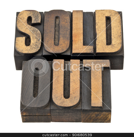 To use this stock image in your creative project, please select the size you need over to the right and click the "Add to Cart" button.
Your downloaded image will come with the Cutcaster watermark removed so don’t worry about the watermark you see on this page. sold out in letterpress type stock photo, sold out - business concept - isolated text in vintage letterpress wood type by Marek Uliasz