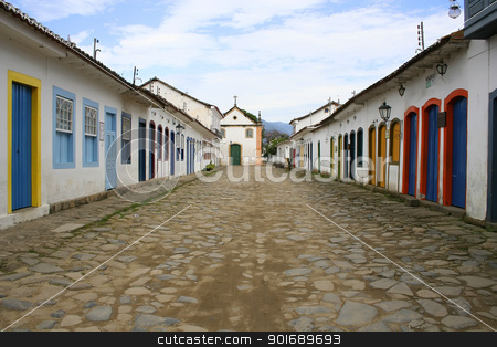 To use this stock image in your creative project, please select the size you need over to the right and click the "Add to Cart" button.
Your downloaded image will come with the Cutcaster watermark removed so don’t worry about the watermark you see on this page. Street in Parati stock photo, Empty street in the famous, unesco protected town of Parati, State of Rio de Janeiro. by Michael Osterrieder