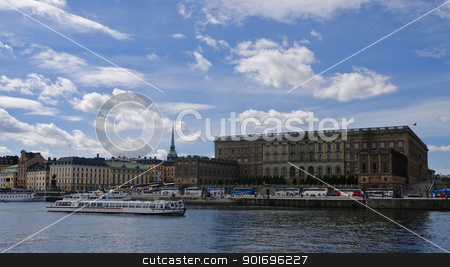 To use this stock image in your creative project, please select the size you need over to the right and click the "Add to Cart" button.
Your downloaded image will come with the Cutcaster watermark removed so don’t worry about the watermark you see on this page. Stockholm Royal Palace (Kungliga slottet) in old town (Gamla stan) stock photo, View of Stockholm Royal Palace (Kungliga slottet) in old town (Gamla stan), Stockholm, Sweden by Alessandro Rizzolli