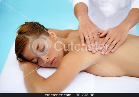 To use this stock image in your creative project, please select the size you need over to the right and click the "Add to Cart" button.
Your downloaded image will come with the Cutcaster watermark removed so don’t worry about the watermark you see on this page. Woman enjoying a back massage stock photo, Woman enjoying a back massage by photography33