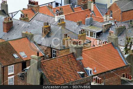 To use this stock image in your creative project, please select the size you need over to the right and click the "Add to Cart" button.
Your downloaded image will come with the Cutcaster watermark removed so don’t worry about the watermark you see on this page. Old house roofs stock photo, Old house roofs with red tiles in city or town; crowded housing concept. by Martin Crowdy