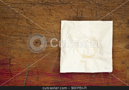 To use this stock image in your creative project, please select the size you need over to the right and click the "Add to Cart" button.
Your downloaded image will come with the Cutcaster watermark removed so don’t worry about the watermark you see on this page. napkin with coffee stains stock photo, napkin with coffee stains on a grunge scratched wooden table by Marek Uliasz