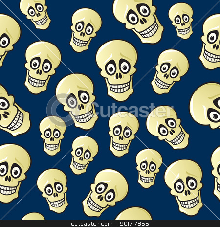 To use this stock image in your creative project, please select the size you need over to the right and click the "Add to Cart" button.
Your downloaded image will come with the Cutcaster watermark removed so don’t worry about the watermark you see on this page. Seamless Cartoon Skull Pattern stock vector clipart, A seamless pattern of cartoon skulls with wide eyes and a dark blue background. by Jamie Slavy