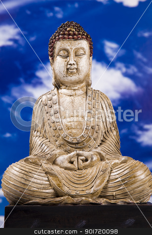 To use this stock image in your creative project, please select the size you need over to the right and click the "Add to Cart" button.
Your downloaded image will come with the Cutcaster watermark removed so don’t worry about the watermark you see on this page. Portrait of Buddha stock photo, Portrait of Buddha. Closeup, studio shot by fikmik