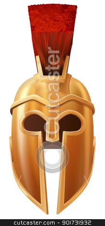 To use this stock image in your creative project, please select the size you need over to the right and click the "Add to Cart" button.
Your downloaded image will come with the Cutcaster watermark removed so don’t worry about the watermark you see on this page. Corinthian helmet stock vector clipart, Illustration of a bronze Corinthian or Spartan helmet like those used in ancient Greece or Rome by Christos Georghiou