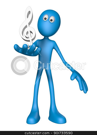 To use this stock image in your creative project, please select the size you need over to the right and click the "Add to Cart" button.
Your downloaded image will come with the Cutcaster watermark removed so don’t worry about the watermark you see on this page. clef symbol stock photo, blue guy and clef symbol - 3d illustration by J?