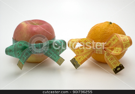 To use this stock image in your creative project, please select the size you need over to the right and click the "Add to Cart" button.
Your downloaded image will come with the Cutcaster watermark removed so don’t worry about the watermark you see on this page. Symbol of diet and healthy eating. stock photo, Apple and bright orange with measuring tape. by Yury Ponomarev
