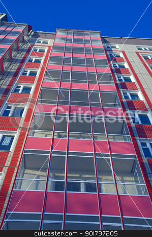To use this stock image in your creative project, please select the size you need over to the right and click the "Add to Cart" button.
Your downloaded image will come with the Cutcaster watermark removed so don’t worry about the watermark you see on this page. Modern Architecture stock photo, Modern urban building. Glass balconies. by Yury Ponomarev