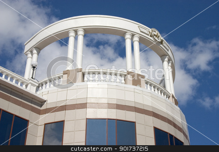 To use this stock image in your creative project, please select the size you need over to the right and click the "Add to Cart" button.
Your downloaded image will come with the Cutcaster watermark removed so don’t worry about the watermark you see on this page. Balcony with white columns. stock photo, Balcony with white columns on a background of the sky with clouds. by Yury Ponomarev