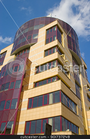 To use this stock image in your creative project, please select the size you need over to the right and click the "Add to Cart" button.
Your downloaded image will come with the Cutcaster watermark removed so don’t worry about the watermark you see on this page. Modern Architecture. stock photo, Modern building from a brick. Glass windows and balconies. by Yury Ponomarev