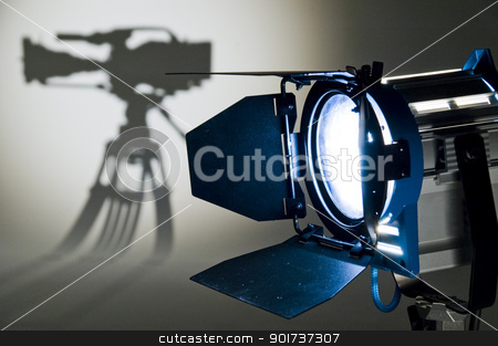 To use this stock image in your creative project, please select the size you need over to the right and click the "Add to Cart" button.
Your downloaded image will come with the Cutcaster watermark removed so don’t worry about the watermark you see on this page. Studio Lighting. stock photo, Searchlight and silhouette of the chamber. by Yury Ponomarev