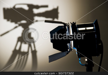 To use this stock image in your creative project, please select the size you need over to the right and click the "Add to Cart" button.
Your downloaded image will come with the Cutcaster watermark removed so don’t worry about the watermark you see on this page. Studio Lighting. stock photo, Searchlight and silhouette of the chamber. by Yury Ponomarev