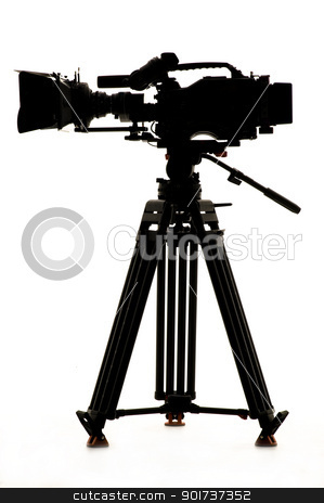 To use this stock image in your creative project, please select the size you need over to the right and click the "Add to Cart" button.
Your downloaded image will come with the Cutcaster watermark removed so don’t worry about the watermark you see on this page. Silhouette of the camera and tripod. stock photo, Professional digital video camera on a white background. by Yury Ponomarev