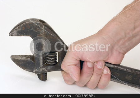 To use this stock image in your creative project, please select the size you need over to the right and click the "Add to Cart" button.
Your downloaded image will come with the Cutcaster watermark removed so don’t worry about the watermark you see on this page. Spanner in Hand. stock photo, Old spanner in a hand on a light background. by Yury Ponomarev