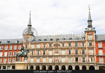 To use this stock image in your creative project, please select the size you need over to the right and click the "Add to Cart" button.
Your downloaded image will come with the Cutcaster watermark removed so don’t worry about the watermark you see on this page. Plaza Mayor, Madrid stock photo, Plaza Mayor, Madrid, Spain by dinozzaver