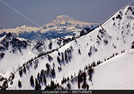 To use this stock image in your creative project, please select the size you need over to the right and click the "Add to Cart" button.
Your downloaded image will come with the Cutcaster watermark removed so don’t worry about the watermark you see on this page. Snowy Mount Saint Adams and Ridge Lines stock photo, Snowy Mount Saint Adams and Ridge Lines Mountain Glacier from Crystal Mountain by William Perry
