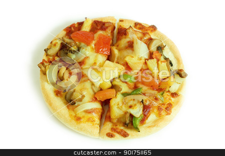 To use this stock image in your creative project, please select the size you need over to the right and click the "Add to Cart" button.
Your downloaded image will come with the Cutcaster watermark removed so don’t worry about the watermark you see on this page. vegetarian pizza stock photo, Small vegetarian pizza isolated on white
by szefei