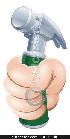To use this stock image in your creative project, please select the size you need over to the right and click the "Add to Cart" button.
Your downloaded image will come with the Cutcaster watermark removed so don’t worry about the watermark you see on this page. Hand holding hammer stock vector clipart, Illustration of a cartoon hand holding a claw hammer by Christos Georghiou