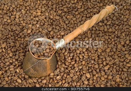 To use this stock image in your creative project, please select the size you need over to the right and click the "Add to Cart" button.
Your downloaded image will come with the Cutcaster watermark removed so don’t worry about the watermark you see on this page. Turkish coffee pot. stock photo, Turkish coffee pot and coffee beans. by Yury Ponomarev