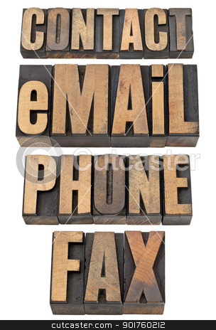 To use this stock image in your creative project, please select the size you need over to the right and click the "Add to Cart" button.
Your downloaded image will come with the Cutcaster watermark removed so don’t worry about the watermark you see on this page. contact, email, phone, fax word set stock photo, contact, email, phone, fax - isolated word set in vintage letterpress wood type by Marek Uliasz