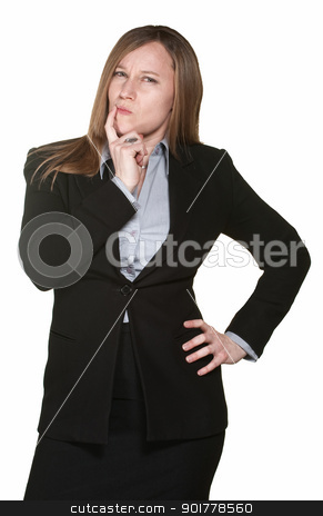 To use this stock image in your creative project, please select the size you need over to the right and click the "Add to Cart" button.
Your downloaded image will come with the Cutcaster watermark removed so don’t worry about the watermark you see on this page. Doubtful Business Woman stock photo, Cynical professional female isolated over white background by Scott Griessel