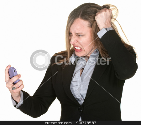 To use this stock image in your creative project, please select the size you need over to the right and click the "Add to Cart" button.
Your downloaded image will come with the Cutcaster watermark removed so don’t worry about the watermark you see on this page. Woman Pulling Her Hair stock photo, Mad businesswoman with phone pulls on her hair by Scott Griessel