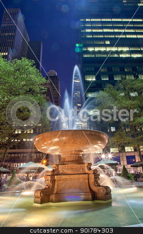 To use this stock image in your creative project, please select the size you need over to the right and click the "Add to Cart" button.
Your downloaded image will come with the Cutcaster watermark removed so don’t worry about the watermark you see on this page. Fountain Bryant Park New York City Night stock photo, Fountain Bryant Park New York City Apartment Buildings Night Faces blurred trademarks removed by William Perry