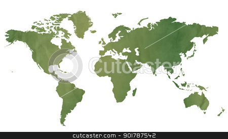 To use this stock image in your creative project, please select the size you need over to the right and click the "Add to Cart" button.
Your downloaded image will come with the Cutcaster watermark removed so don’t worry about the watermark you see on this page. World map on green paper stock photo, World map in old green paper isolated on white background. by Martin Crowdy