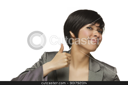 To use this stock image in your creative project, please select the size you need over to the right and click the "Add to Cart" button.
Your downloaded image will come with the Cutcaster watermark removed so don’t worry about the watermark you see on this page. Happy Young Mixed Race Woman With Thumbs Up on White stock photo, Happy Young Mixed Race Woman With Two Thumbs Up Isolated on a White Background. by Andy Dean
