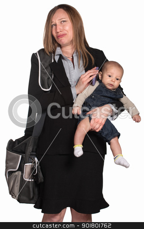 To use this stock image in your creative project, please select the size you need over to the right and click the "Add to Cart" button.
Your downloaded image will come with the Cutcaster watermark removed so don’t worry about the watermark you see on this page. Weeping Businesswoman with Baby stock photo, Weeping female executive with baby over white background by Scott Griessel