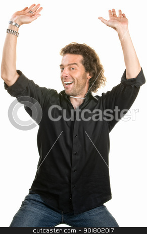 To use this stock image in your creative project, please select the size you need over to the right and click the "Add to Cart" button.
Your downloaded image will come with the Cutcaster watermark removed so don’t worry about the watermark you see on this page. Man Lifting Something stock photo, Handsome man with hands up lifting over white by Scott Griessel