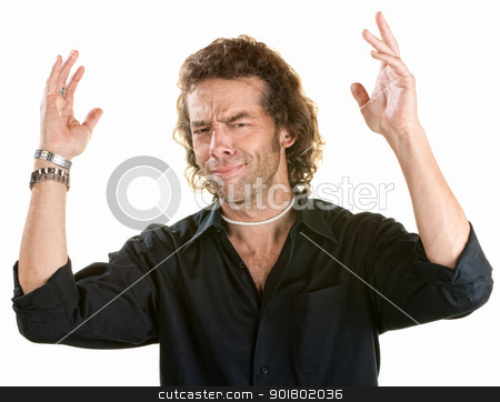 To use this stock image in your creative project, please select the size you need over to the right and click the "Add to Cart" button.
Your downloaded image will come with the Cutcaster watermark removed so don’t worry about the watermark you see on this page. Man with Hands in the Air stock photo, Frustrated young male with hands in the air by Scott Griessel