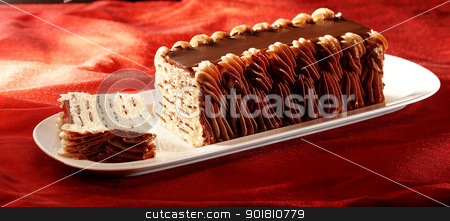 To use this stock image in your creative project, please select the size you need over to the right and click the "Add to Cart" button.
Your downloaded image will come with the Cutcaster watermark removed so don’t worry about the watermark you see on this page. Vanilla ice cream with chocolate stock photo, ice cream pie on plate with chocolate topping
by Han van Vonno