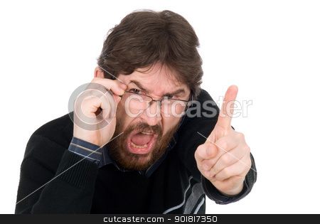 To use this stock image in your creative project, please select the size you need over to the right and click the "Add to Cart" button.
Your downloaded image will come with the Cutcaster watermark removed so don’t worry about the watermark you see on this page. The man shakes finger stock photo, The man shakes finger isolated on white background by Vadim