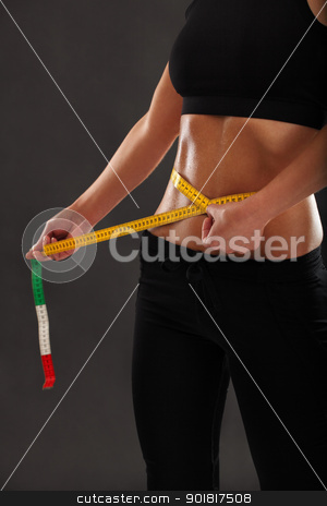 To use this stock image in your creative project, please select the size you need over to the right and click the "Add to Cart" button.
Your downloaded image will come with the Cutcaster watermark removed so don’t worry about the watermark you see on this page. Measuring her slim waist stock photo, Photo of a tanned slim young woman measuring her sweaty waistline over dark background. by © Ron Sumners