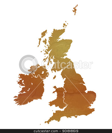 To use this stock image in your creative project, please select the size you need over to the right and click the "Add to Cart" button.
Your downloaded image will come with the Cutcaster watermark removed so don’t worry about the watermark you see on this page. Textured map of United Kingdom stock photo, United Kingdom map with brown rock or stone texture, isolated on white background with clipping path. by Martin Crowdy