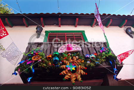 To use this stock image in your creative project, please select the size you need over to the right and click the "Add to Cart" button.
Your downloaded image will come with the Cutcaster watermark removed so don’t worry about the watermark you see on this page. Christmas Decorations Mexican Balcony Old San Diego Town Califor stock photo, Mexican Christmas Decorations Balcony Old San Diego Town California by William Perry