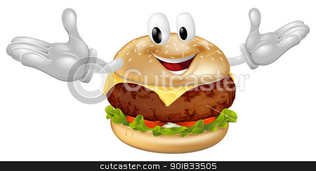 To use this stock image in your creative project, please select the size you need over to the right and click the "Add to Cart" button.
Your downloaded image will come with the Cutcaster watermark removed so don’t worry about the watermark you see on this page. Burger Mascot Man stock vector clipart, Illustration of a cute happy beef or cheese burger mascot man by Christos Georghiou
